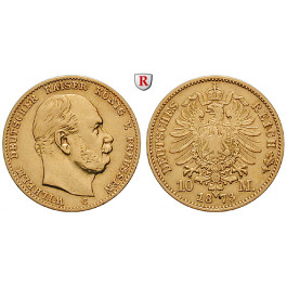 Deutsches Kaiserreich, Preussen, Wilhelm I., 10 Mark 1873, C, ss+, J. 242