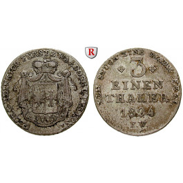 Waldeck, Fürstentum, Georg Heinrich, 1/3 Taler 1824, ss-vz