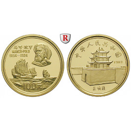 China, Volksrepublik, 100 Yuan 1983, 9,0 g fein, PP