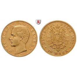Deutsches Kaiserreich, Bayern, Otto, 10 Mark 1888, D, ss+, J. 198