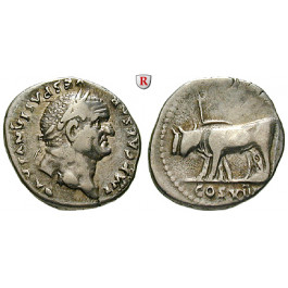 Römische Kaiserzeit, Vespasianus, Denar 77-78, ss+
