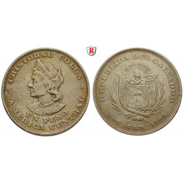 El Salvador, Republik, Peso 1908, 22,36 g fein, ss