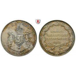 Norwegen, Haakon VII., 2 Kroner 1907, f.vz/vz+