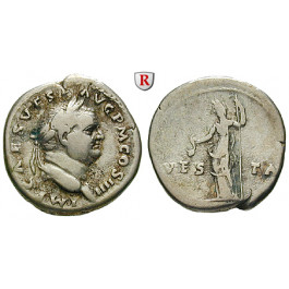 Römische Kaiserzeit, Vespasianus, Denar 72-73, ss