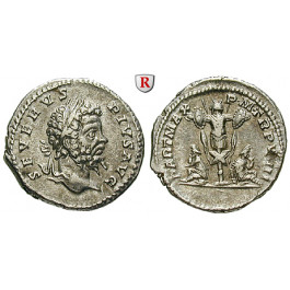 Römische Kaiserzeit, Septimius Severus, Denar 201, f.vz