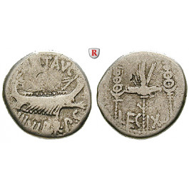 Römische Republik, Marcus Antonius, Denar 32-31 v.Chr., ss
