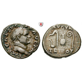 Römische Kaiserzeit, Vespasianus, Denar 70-72, ss+/ss