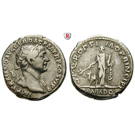 Römische Kaiserzeit, Traianus, Denar 112-113, ss+