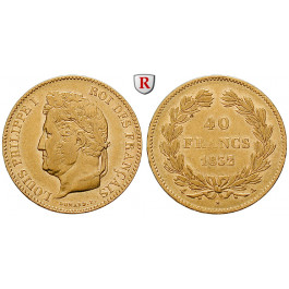 Frankreich, Louis Philippe, 40 Francs 1832, 11,55 g fein, ss-vz/ss