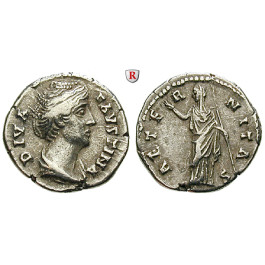 Römische Kaiserzeit, Faustina I., Frau des Antoninus Pius, Denar nach 141, ss+
