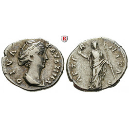 Römische Kaiserzeit, Faustina I., Frau des Antoninus Pius, Denar nach 141, ss+
