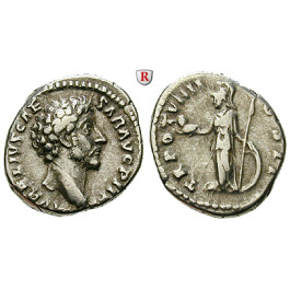 Römische Kaiserzeit, Marcus Aurelius, Caesar, Denar 154-155, ss+