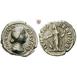 Römische Kaiserzeit, Faustina II., Frau des Marcus Aurelius, Denar 161-176, ss-vz/ss