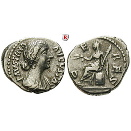 Römische Kaiserzeit, Faustina II., Frau des Marcus Aurelius, Denar 161-176, ss-vz/ss