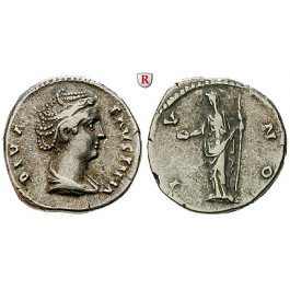 Römische Kaiserzeit, Faustina I., Frau des Antoninus Pius, Denar um 141, ss+