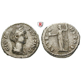 Römische Kaiserzeit, Faustina I., Frau des Antoninus Pius, Denar nach 141, ss+