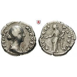 Römische Kaiserzeit, Faustina II., Frau des Marcus Aurelius, Denar 145-161, ss