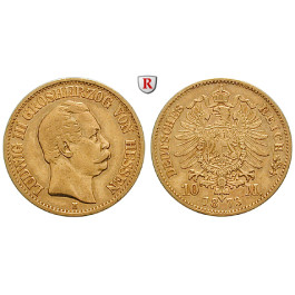 Deutsches Kaiserreich, Hessen, Ludwig III., 10 Mark 1873, H, ss, J. 213