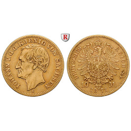 Deutsches Kaiserreich, Sachsen, Johann, 10 Mark 1873, E, ss+/ss-vz, J. 257