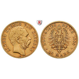 Deutsches Kaiserreich, Sachsen, Albert, 10 Mark 1888, E, ss, J. 261