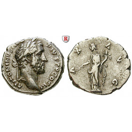 Römische Kaiserzeit, Antoninus Pius, Denar 140-143, ss+