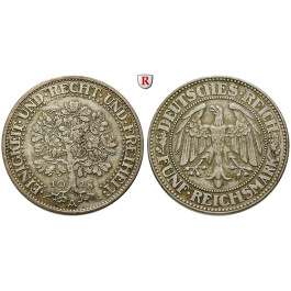 Weimarer Republik, 5 Reichsmark 1928, Eichbaum, A, ss-vz, J. 331