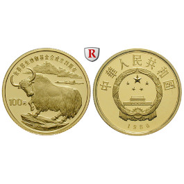 China, Volksrepublik, 100 Yuan 1986, 10,37 g fein, PP
