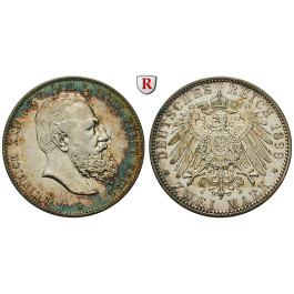 Deutsches Kaiserreich, Reuss-Greiz, Heinrich XXII., 2 Mark 1899, A, ss+/ss-vz, J. 118