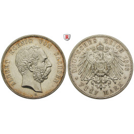Deutsches Kaiserreich, Sachsen, Albert, 5 Mark 1893, E, ss-vz/vz, J. 125