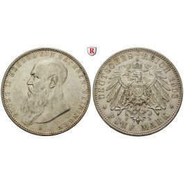 Deutsches Kaiserreich, Sachsen-Meiningen, Georg II., 5 Mark 1908, Kurzer Bart, D, ss-vz, J. 153b