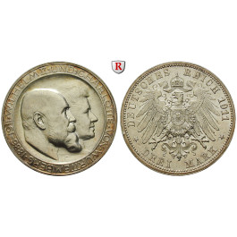 Deutsches Kaiserreich, Württemberg, Wilhelm II., 3 Mark 1911, F, vz, J. 177b