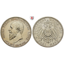 Deutsches Kaiserreich, Schaumburg-Lippe, Georg, 3 Mark 1911, Auf den Tod, A, f.vz/vz-st, J. 166