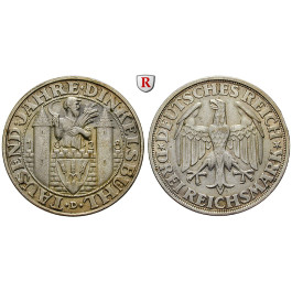 Weimarer Republik, 3 Reichsmark 1928, Dinkelsbühl, D, ss-vz, J. 334