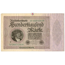 Inflation 1919-1924, 100000 Mark 01.02.1923, III, Rb. 82b