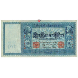 Reichsbanknoten und Reichskassenscheine, 100 Mark 21.04.1910, II-III, Rb. 43b