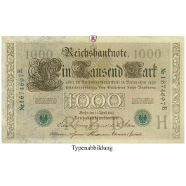 Reichsbanknoten und Reichskassenscheine, 1000 Mark 21.04.1910, II, Rb. 46a