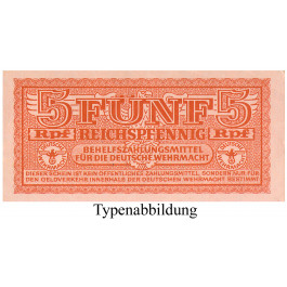 Besatzungsausgaben des 2. Weltkrieges 1939-1945, Behelfzahlmittel der Wehrmacht, 5 Reichspfennig o.D., I-, Rb. 502