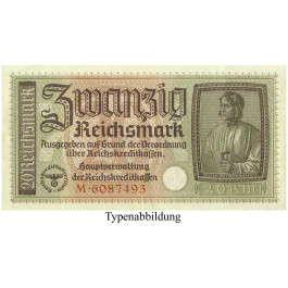 Besatzungsausgaben des 2. Weltkrieges 1939-1945, Reichskreditkasse, 20 Reichsmark o.D., I, Rb. 554
