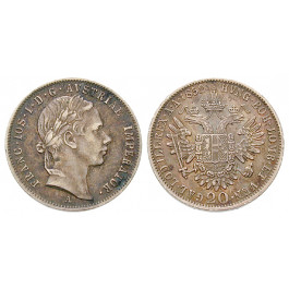 Österreich, Kaiserreich, Franz Joseph I., 20 Kreuzer 1852, f.vz