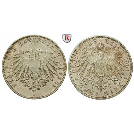 Deutsches Kaiserreich, Lübeck, 2 Mark 1901, A, vz, J. 80