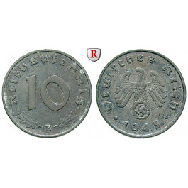 Drittes Reich, 10 Reichspfennig 1945, E, ss+, J. 371