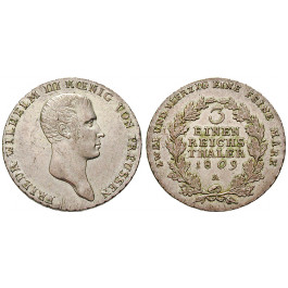Brandenburg-Preussen, Königreich Preussen, Friedrich Wilhelm III., 1/3 Taler 1809, f.st