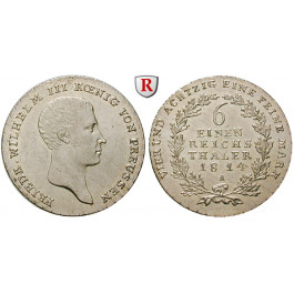 Brandenburg-Preussen, Königreich Preussen, Friedrich Wilhelm III., 1/6 Taler 1814, st