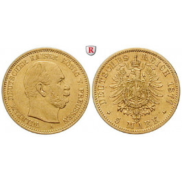 Deutsches Kaiserreich, Preussen, Wilhelm I., 5 Mark 1877, A, ss+, J. 244