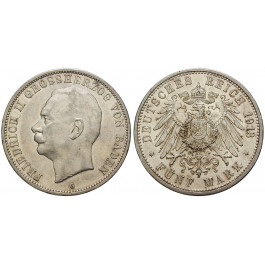 Deutsches Kaiserreich, Baden, Friedrich II., 5 Mark 1913, G, ss+, J. 40