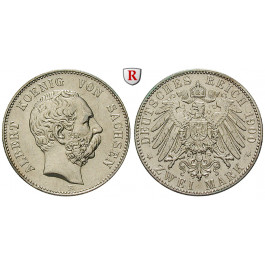 Deutsches Kaiserreich, Sachsen, Albert, 2 Mark 1900, E, ss+, J. 124