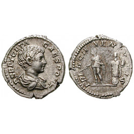 Römische Kaiserzeit, Geta, Caesar, Denar 204, ss+