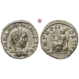 Römische Kaiserzeit, Elagabal, Denar 219, f.st