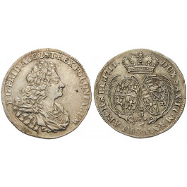 Sachsen, Albertinische Linie, Friedrich August I., 2/3 Taler 1711, ss-vz