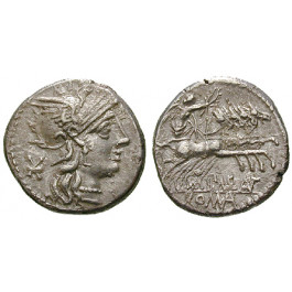 Römische Republik, P. Maenius Antiaticus, Denar, ss